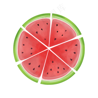 夏季暑假到来小清新水果西瓜