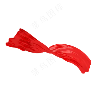 C4D中国红色丝带立体装饰