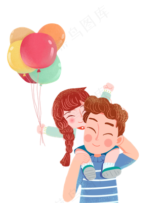 儿童节父亲带女儿