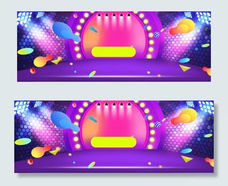 电商618酷炫紫色渐变大促banner