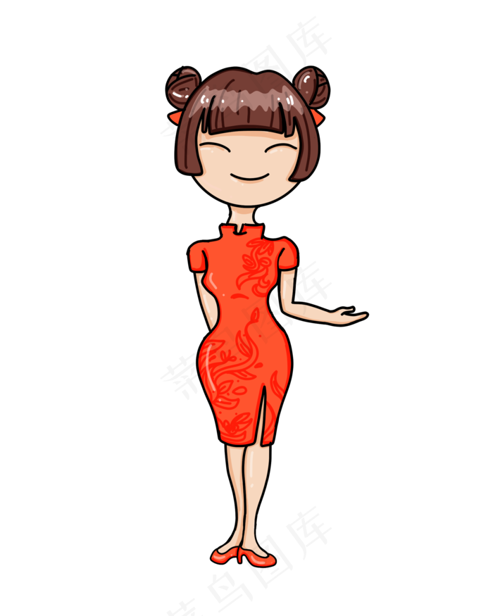 中国风接待礼仪小姐(2000X2500(DPI:300))psd模版下载