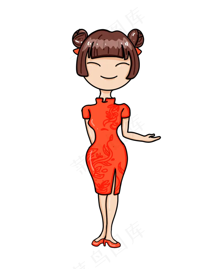 中国风接待礼仪小姐(2000X2500(DPI:300))psd模版下载