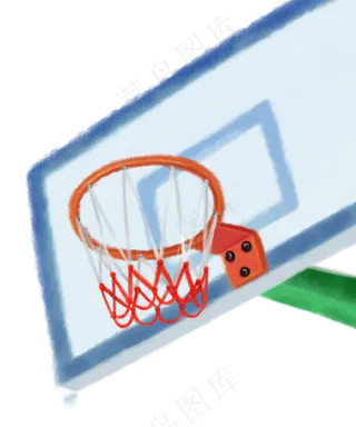 毕业季青春水彩学校运动篮球架,免抠元素