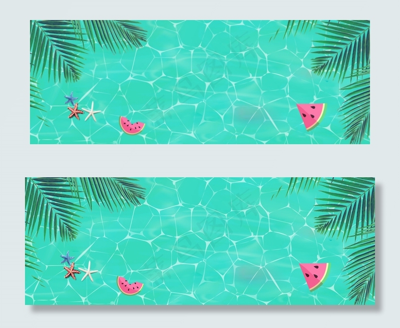 绿色纹理质感清凉夏季背景