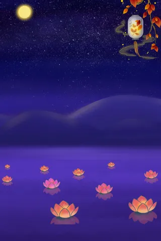 传统节日中元节中国风