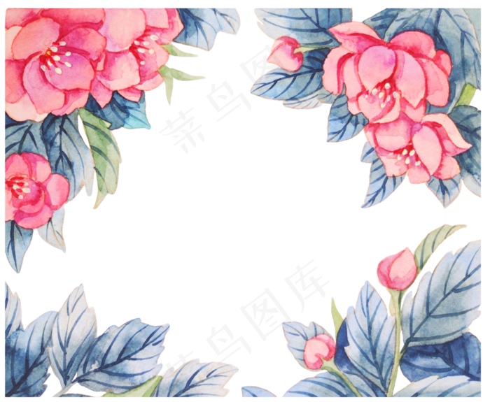 美丽的水彩花环插画