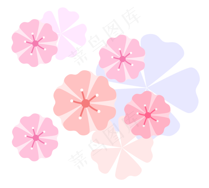 樱花花朵粉色矢量花(2362X2362(DPI:300))psd模版下载
