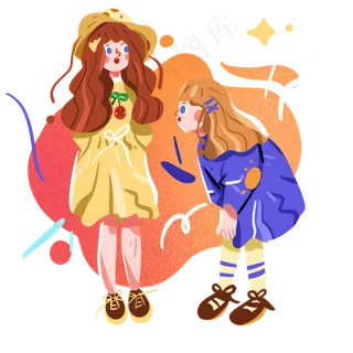 六一儿童节度假的两个女孩