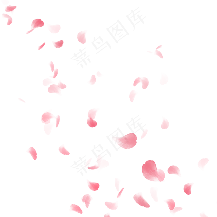 粉色漂浮花瓣玫瑰装饰,免抠元素(2000*2000px 300 dpi )psd模版下载