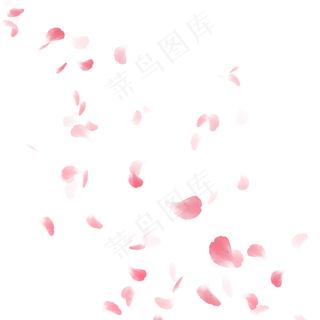 粉色漂浮花瓣玫瑰装饰,免抠元素