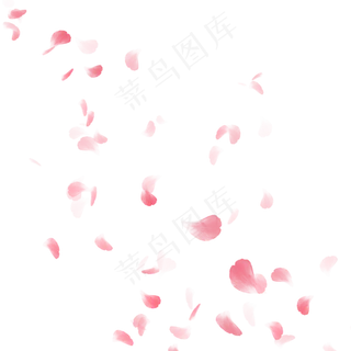 粉色漂浮花瓣玫瑰装饰,免抠元素