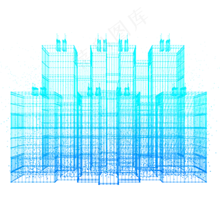 楼建筑科技运动智能魔幻数据光点,免抠元素