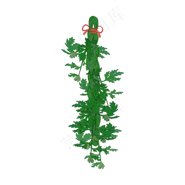绿色艾草挂绳端午节习俗艾草PN(2000X2000(DPI:300))psd模版下载