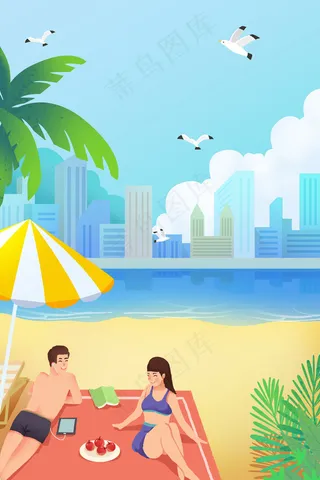 夏天沙滩夏日夏景