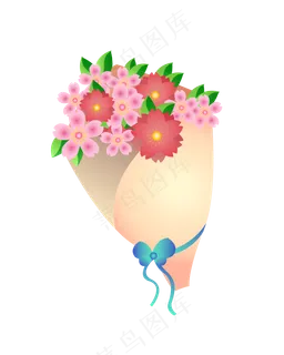 矢量手绘卡通花束