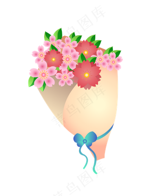 矢量手绘卡通花束