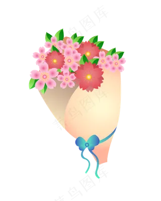 矢量手绘卡通花束