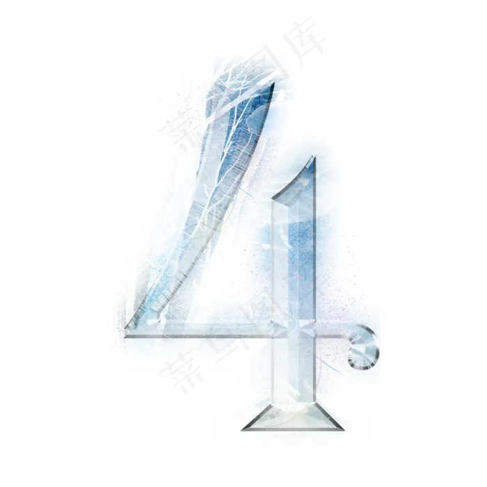 冬日麋鹿数字4(2000*2000px 	      )psd模版下载