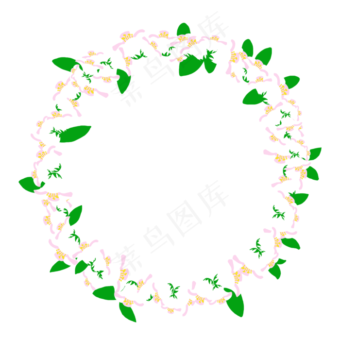 水彩花朵鲜花花环