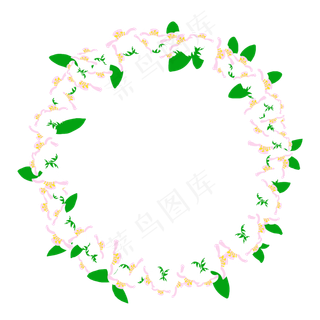 水彩花朵鲜花花环