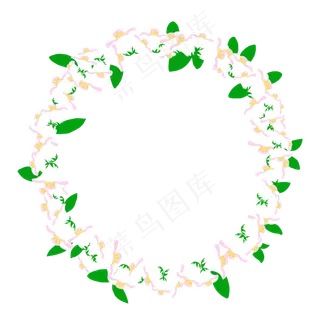 水彩花朵鲜花花环