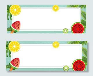 清新水果卡通banner