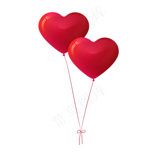 爱心气球红色心形情人节七夕气球,免抠元素