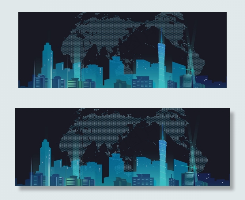 炫彩蓝色几何渐变电商科技banner(1920*700px 	       )psd模版下载