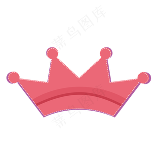 卡通粉色皇冠标图,免抠元素