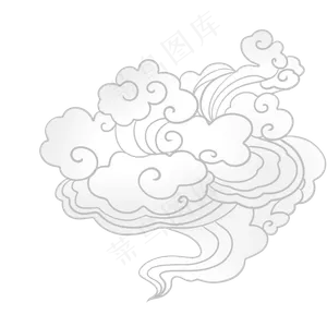 云彩云云朵云纹白色灰色古典,免抠元素