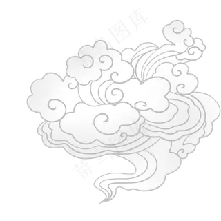 云彩云云朵云纹白色灰色古典,免抠元素