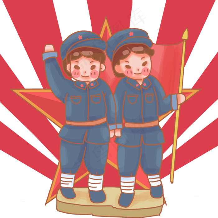 复古女解放军人