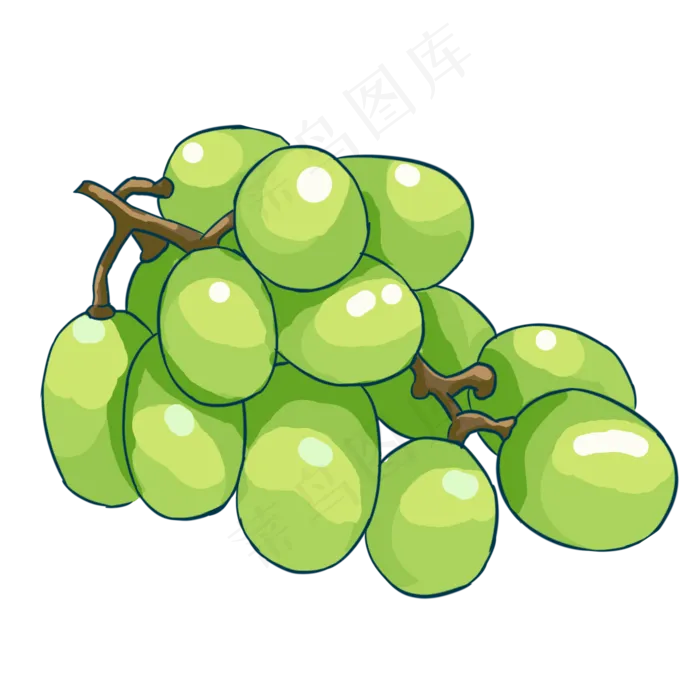 绿色葡萄高清水果(2000X2000(DPI:300))psd模版下载