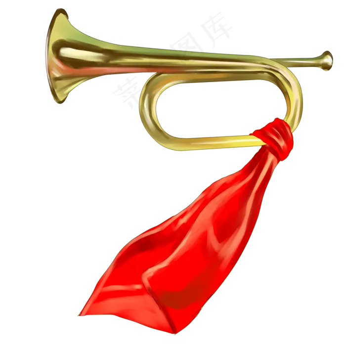 系上红丝绸的号角(2000X2000(DPI:350))psd模版下载