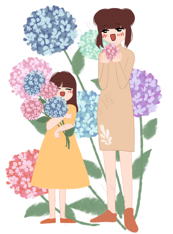 抱着手捧花女孩(2000X2700(DPI:299))psd模版下载