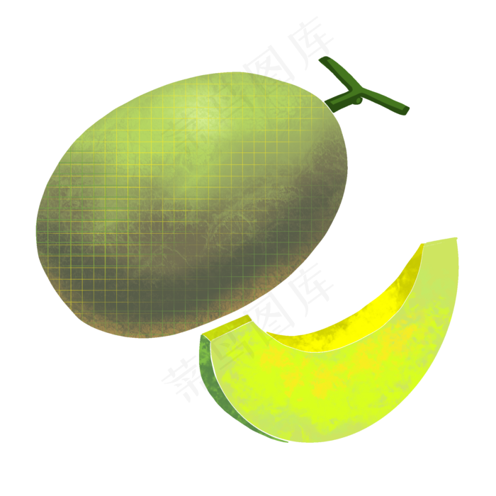 绿色哈密瓜插画