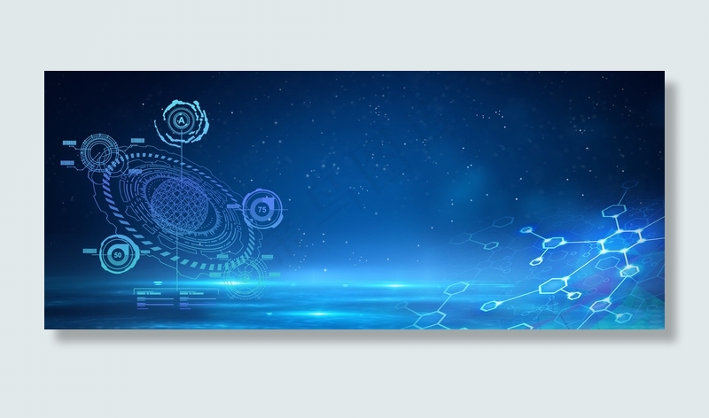 蓝色商务电子科技蓝色渐变海报