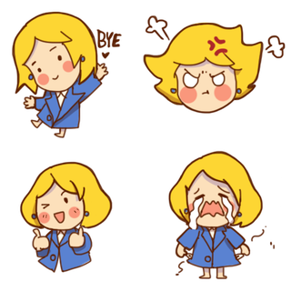 老母亲可爱妹子白领表情