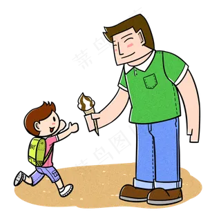 父亲节父子吃冰淇淋