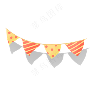 黄色可爱六一儿童节旗帜