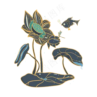 小暑大暑清凉夏天荷叶莲花