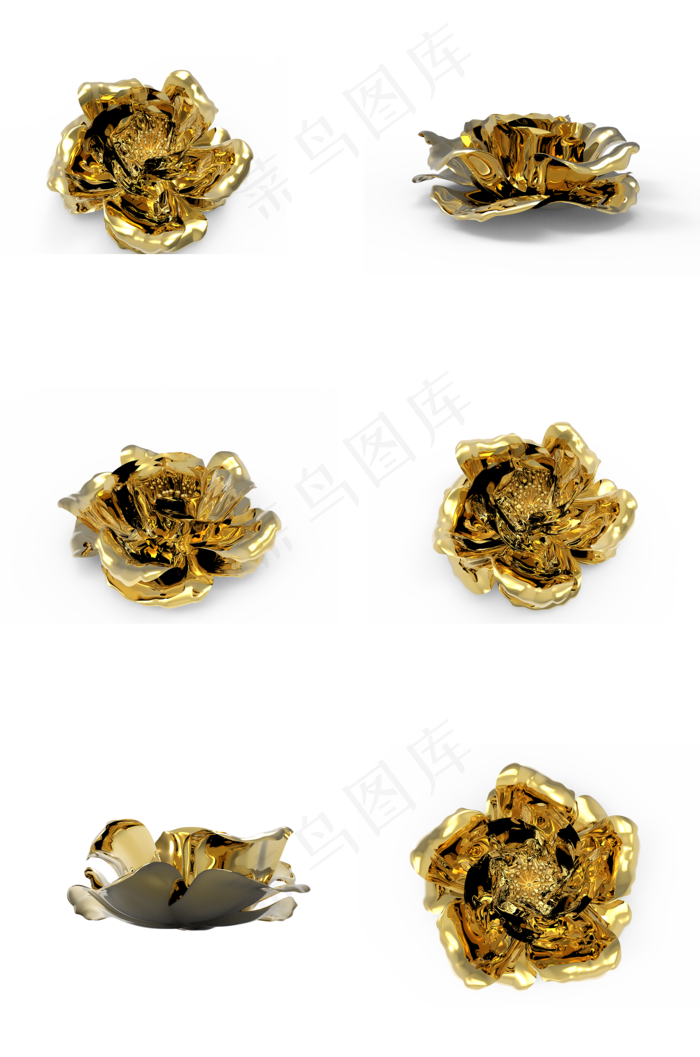 情人节黄金花朵电商png素材