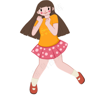 五四青年节跳跃青年小跳女生