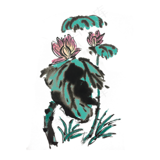 中国风水墨手绘装饰图案