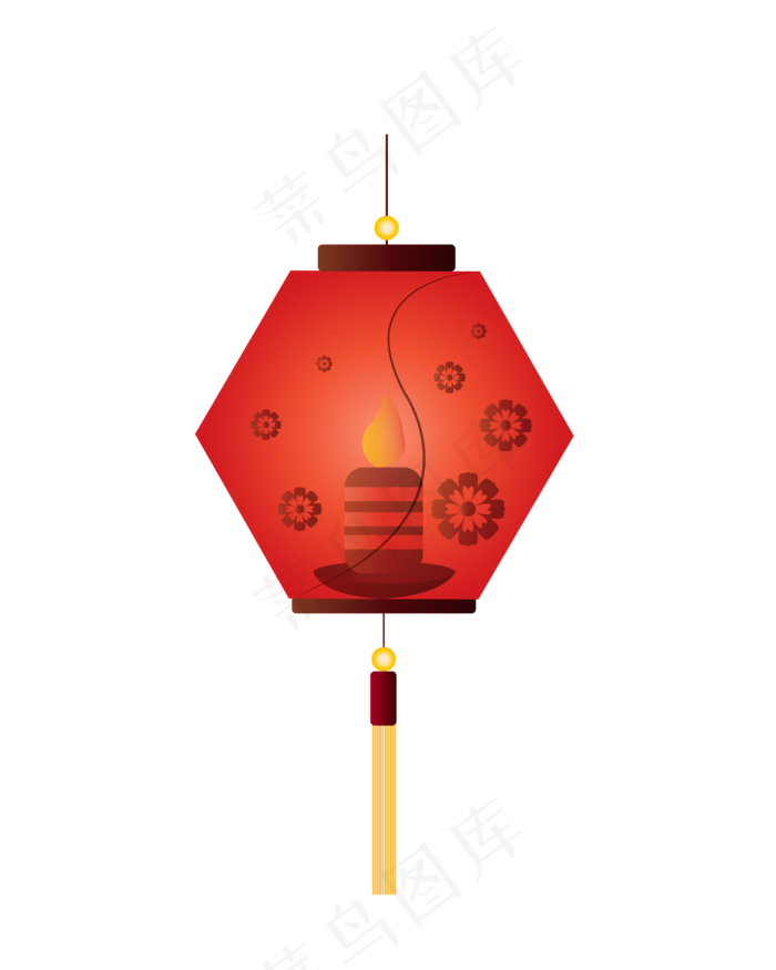 矢量手绘共色灯笼,免抠元素