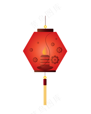 矢量手绘共色灯笼,免抠元素