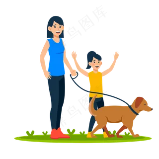 母亲节母子遛狗玩耍人物素材 母亲节母子遛狗玩耍人物素材