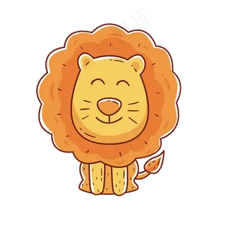 矢量图可爱小狮子,免抠元素