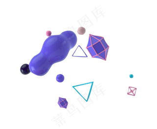 618双十一电商狂欢立体几何图