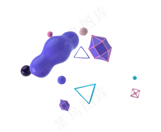 618双十一电商狂欢立体几何图